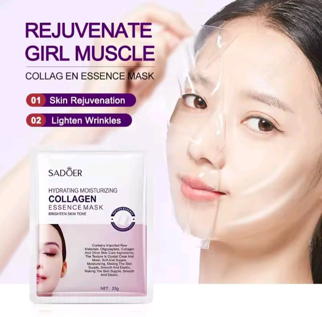 Collagen Anti Wrinkle Facial Mask Anti Aging Fade Fine Lines Firm Skin Moisturizing Brightening Smooth SkinCare Korean Cosmetics