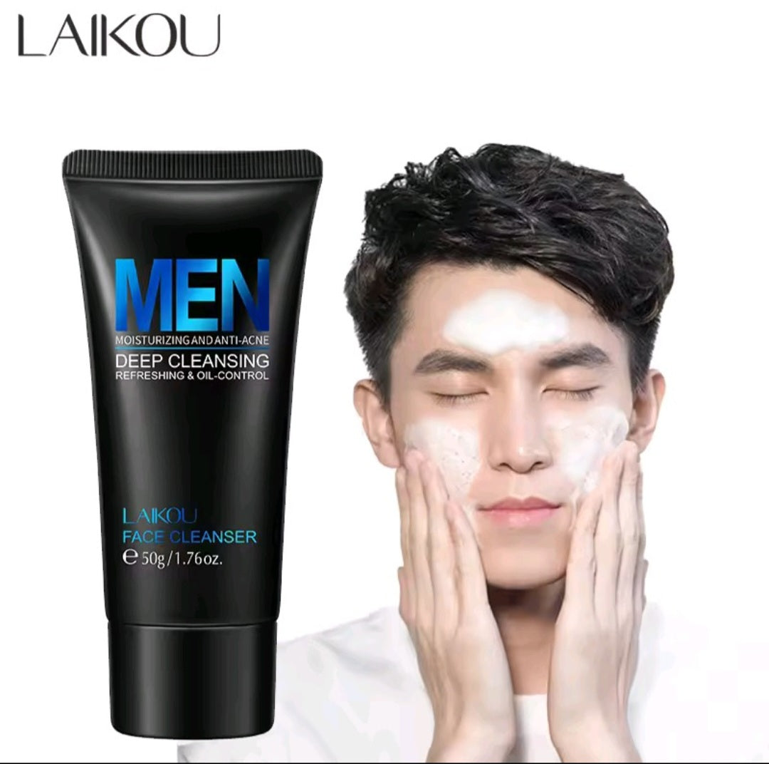 LAIKOU Men Facial Cleanser Face Washing Moisturizing Man Skin Care Oil Control Blackhead Remove Scrub Cosmetics Deep Norishing