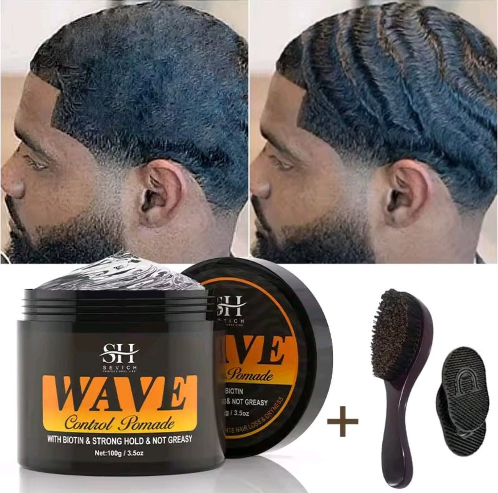 Curly Hair Cream Wave Kit for 360 Waves Hair Styling Pomade Oil Based Style Texture Wave Pomade Gel for Black Men African Braids
