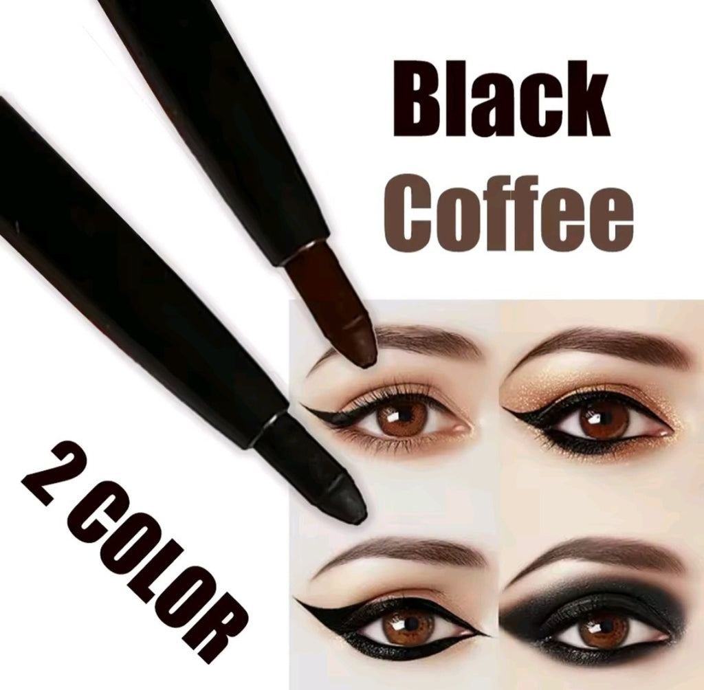 2Pcs Waterproof Black Brown Eyeliner Pencils-Smudge-Proof, Long-Lasting &Beginner-Friendly Smooth High Pigmented Punk Eye Makeup